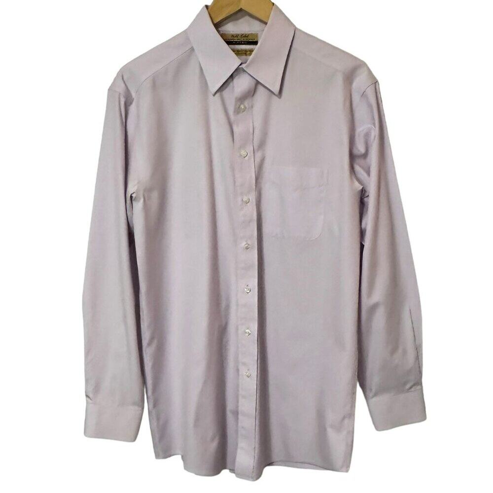 Men's Gold Label Roundtree & Yorke Button Down | SZ 15.5/34 | Light Purple |